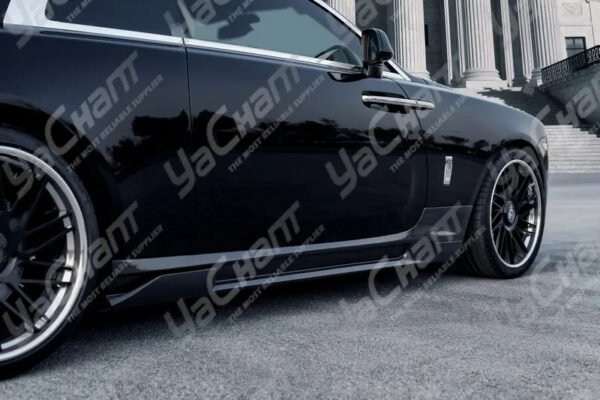Portion Carbon Fiber Glass Body Kit Fit For 2015-2019 Rolls- Royce Wraith BS Style Bumper Side Skirt Spoiler Wing - Image 4