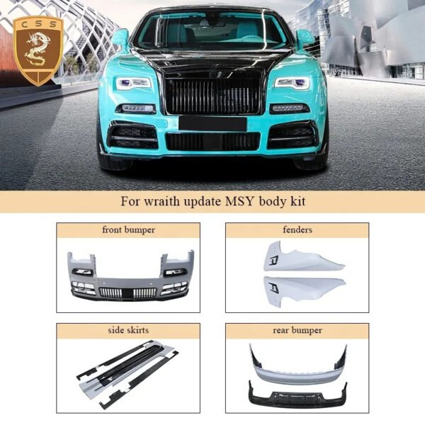 MSY Style Carbon Fiber Mix Fiberglass Car Bumper Grilles Front Fenders Bodykit For Rolls Royce Wraith / Dawn Body Kit - Image 5